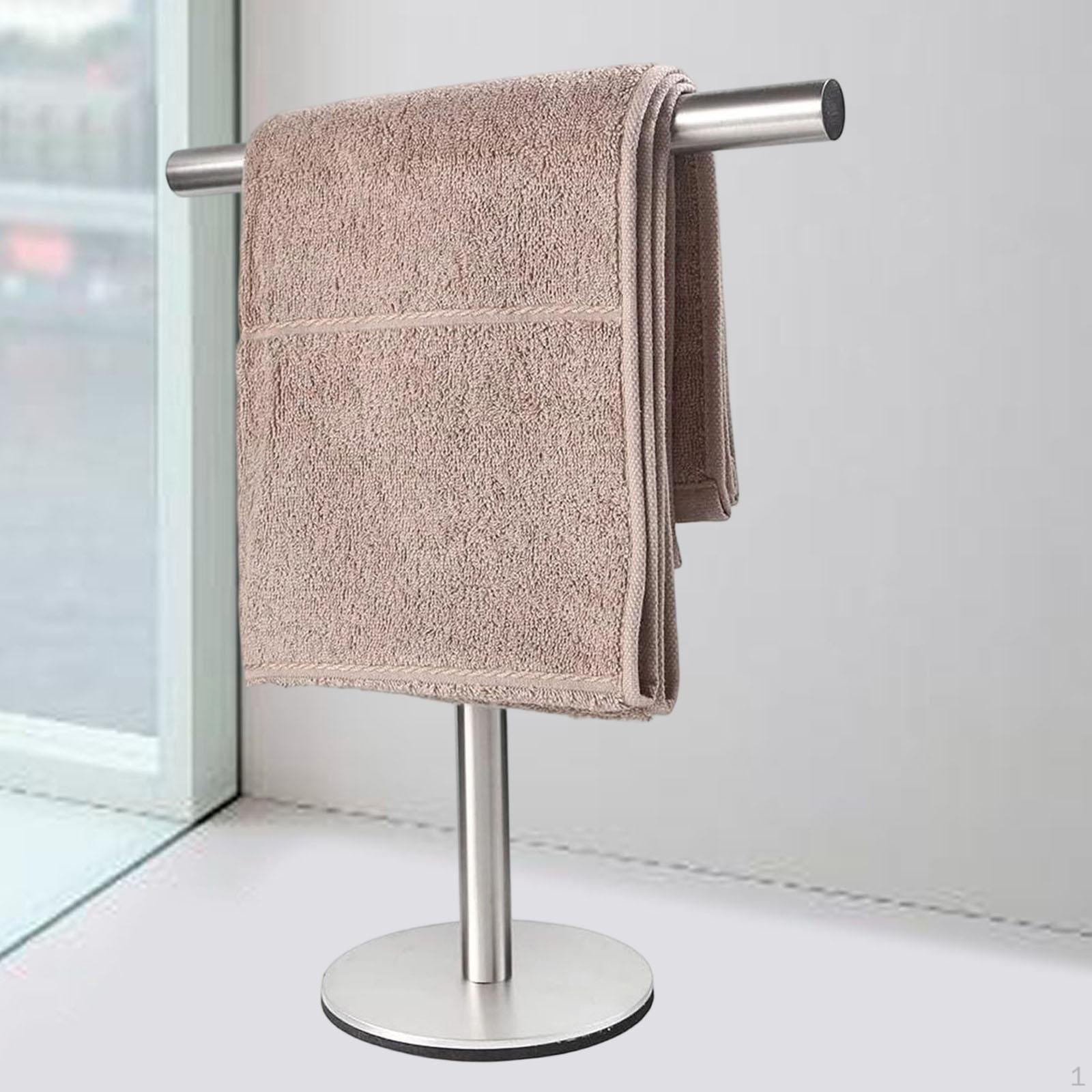 

Countertop Towel Rack Jewelry Storage Stand Decorative T Shape Multipurpose Hand Holder for Silver Round