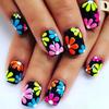 Nail Art 24 Pieces Small Fresh Collection Color Flower Plaid Corrugated Short Wearing Nail Piece