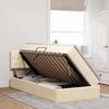 Storage Bed with Mattress Cream 90 X 200 Cm Particleboard