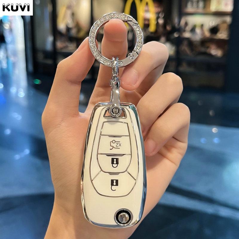 For Chevrolet Cruze Aveo 2014       Car Flip 3 Button Tpu Key Case Protective Cover Holder Fob Keychain