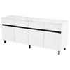 =N625P228826849W Credenza lucida, cassettiere con 4 cassetti, 2 ante e ripiani regolabili in altezza, basi, pensili ad angolo