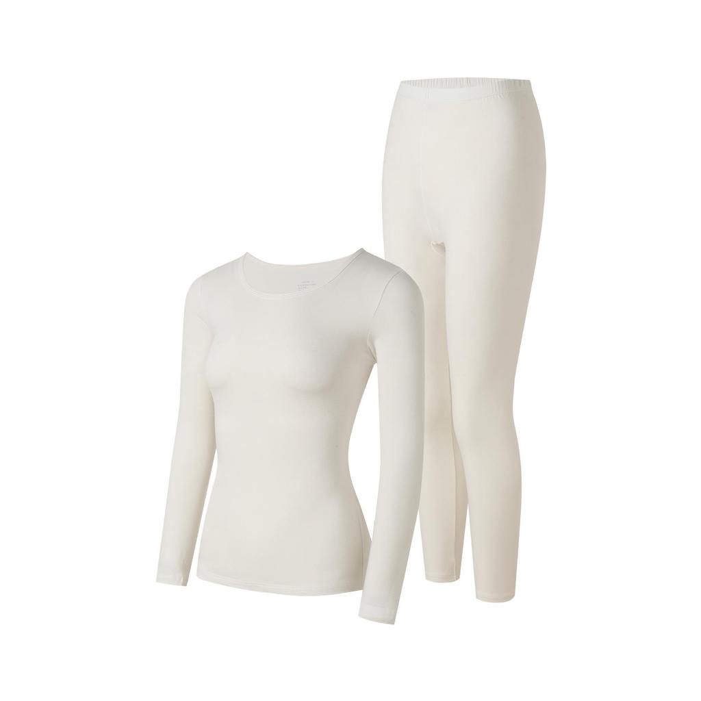 Unisex Winter Cotton Thin Underwear Set: Crew Neck Top & Pants