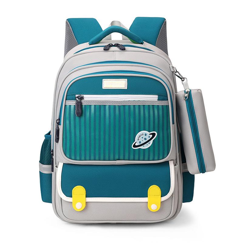 New Primary School Students' Spine Protecting Schoolbags Boys and Girls' Large Capacity Burden Reducing Children Send Pencil Cases and Shoulder Bags.