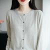 Women's Versatile Long-Sleeved Cardigan: Snowflake Dot, High-Grade Imitation Wool Knit Sweater
