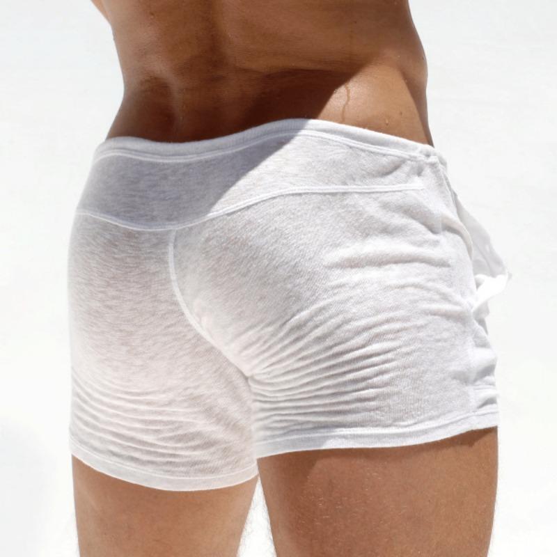 Herre Ensfarvet Pustende Ultratynn Casual Snøringsshorts