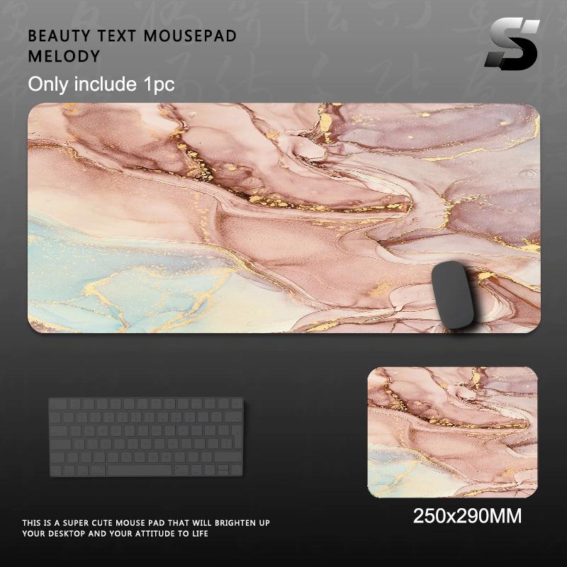 Marble Design Lightweight Mouse Pad Extended Non Slip Rubber Base Stitched Edges Durable Keyboard Mat For Office Home Laptop PC