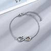 Fashion Minimalist Women Number 8 Bracelet Creative Heart Zircon Inlaid Gold Tone Jewelry Elegant Gift