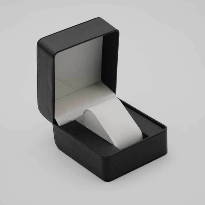 Rounded Corner PU Leather Single Watch Storage Box with Threaded Flip Cover