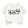 Children's Boys and Girls Summer and Spring Casual Tops T-shirt, New 2026 Happy Panda Cute and Fashionable Short-sleeve T-shirt