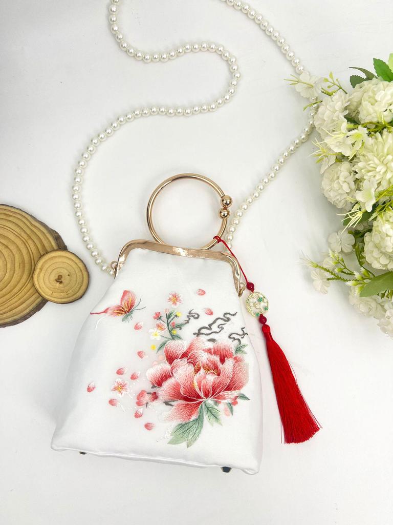 Elegant Brocade Chinese Cheongsam Handbag Clasp Purse - Large Capacity Single Shoulder Crossbody