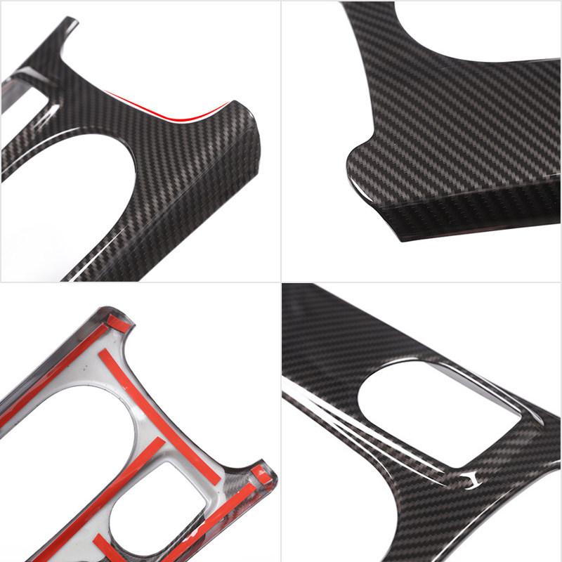 For Mercedes Benz A GLA CLA Class W176 X156 C117 ABS Carbon Fiber Texture Car Center Console Water Cup Holder Cover Trim