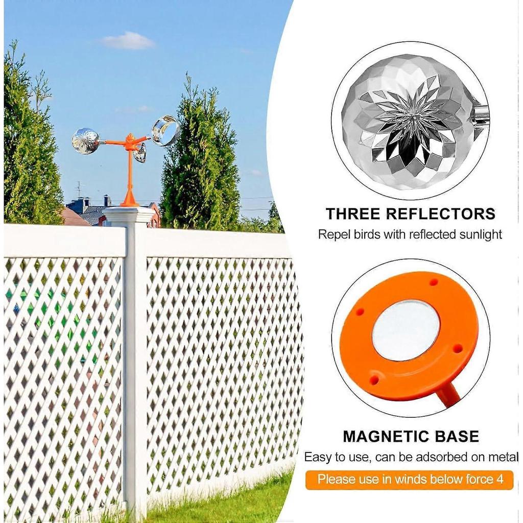 Solar-Powered Reflective Bird Deterrent  Garden & Property Protection  Noiseless, Weatherproof Woodpecker & Pigeon Repellent