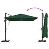 Green Sun Umbrella 351 x 250 x 253 cm Polyester and Aluminum