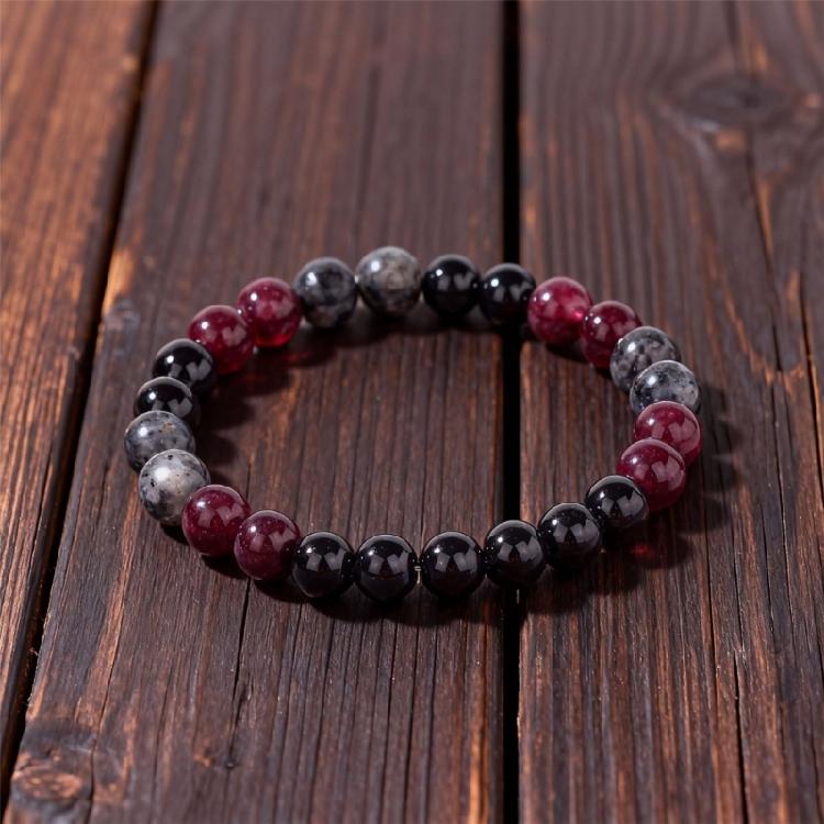 Elastic Beaded Hand Chain With Mixed Stone And Resin Suitable For Any Occasion