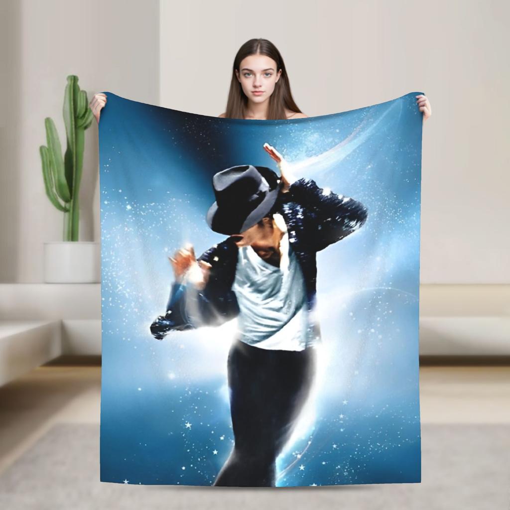 MJ Pop Rock Disco Welurowe Koce Kocie do Domu na Zewnątrz Lekki Przykrycie Łóżka,