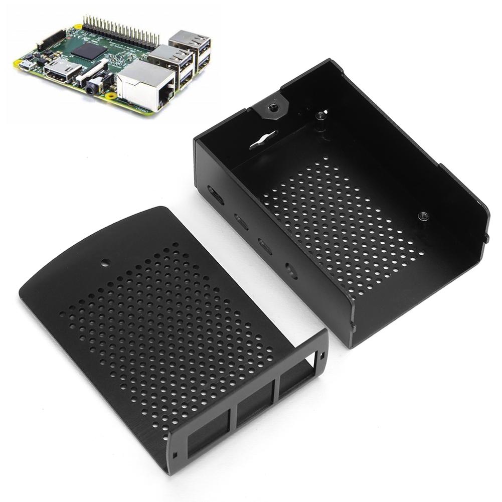 Aluminum Alloy Protective Case Cover Enclosure with Cooling Fan for Raspberry Pi 4B(Black Shell Aluminum Alloy Shell