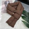 Solid Color Cotton Padded Scarf Keep Warm Thermal Neckerchief Down Neck Scarf  Autumn/Winter