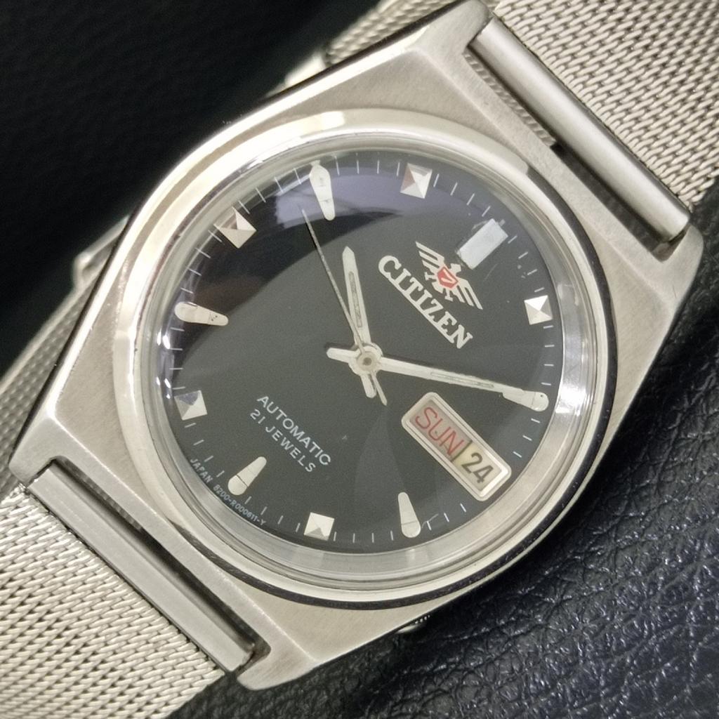 

ЯПОНИЯ ВИНТАЖНЫЕ CITIZEN АВТОМАТИЧЕСКИЕ 8200 МУЖСКИЕ ЧАСЫ ОРИГИНАЛЬНЫЙ ЦИФЕРБЛАТ a702153-5 R208-a702153