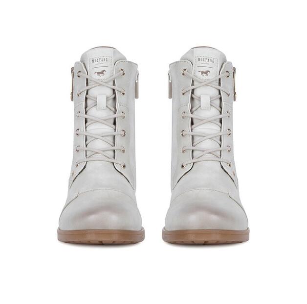 Mustang 1229-513 White Ankle Boots