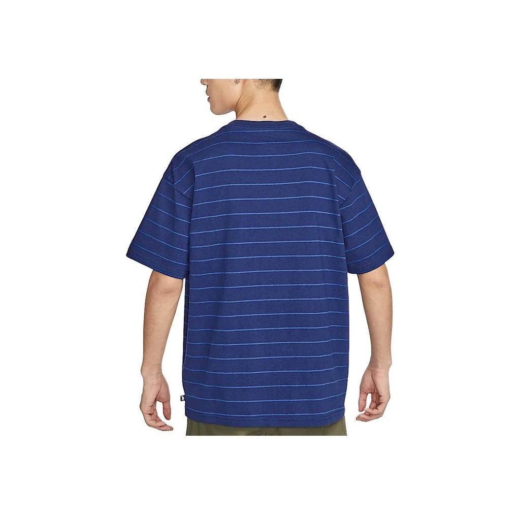 Nike SB Loose Fit Striped Short Sleeve T-Shirt Men Tops Space-Blue HJ0813-492