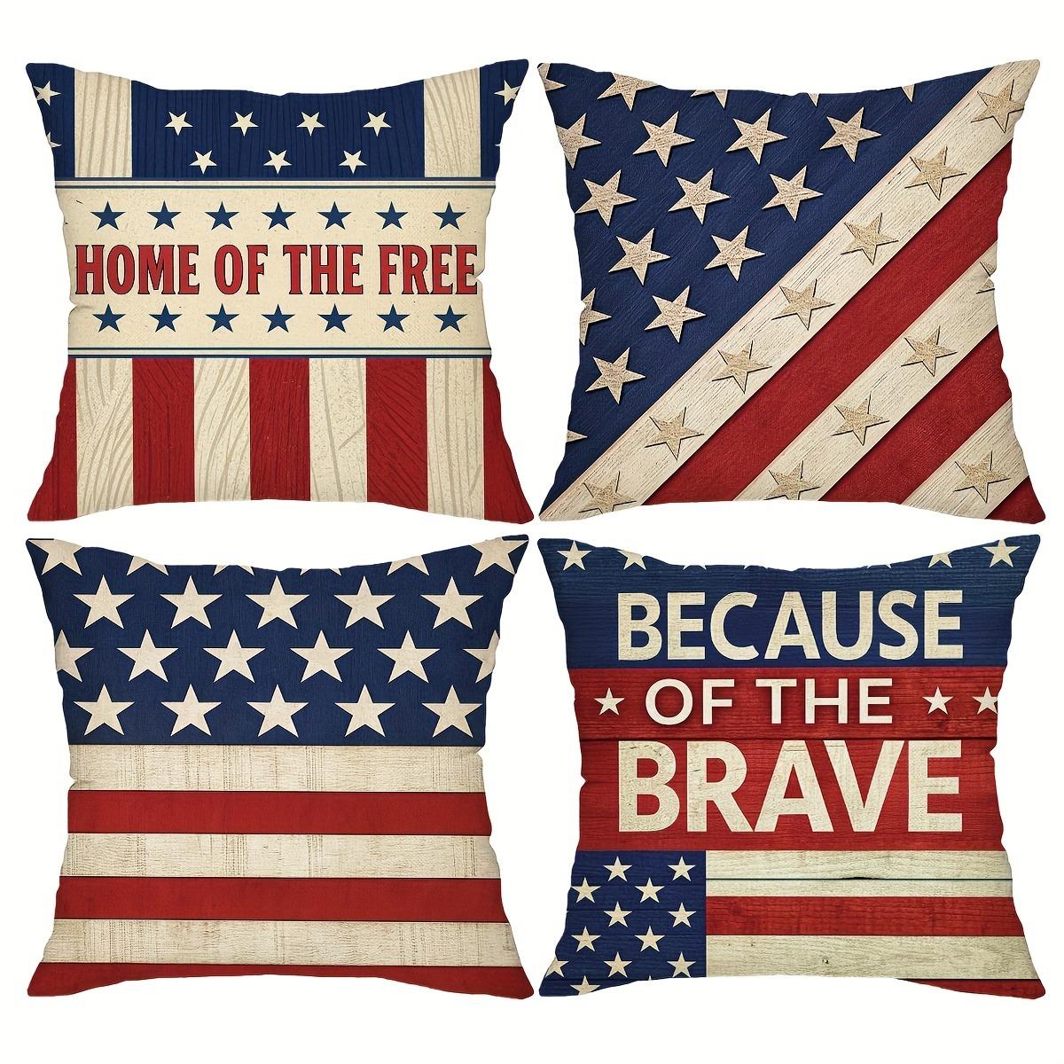 Shunika Chen Unisex Short Plush Material Pillowcasepatriotic American - Themed Pillow Coversliving Room Sofa Cushion Cover, Soft And Comfortable, Be