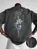 2026 New Creative Front and Rear Printed Pattern Round Neck Tshirt Pure Cotton Summer Trendy Fashion Short Sleeve Casual Top