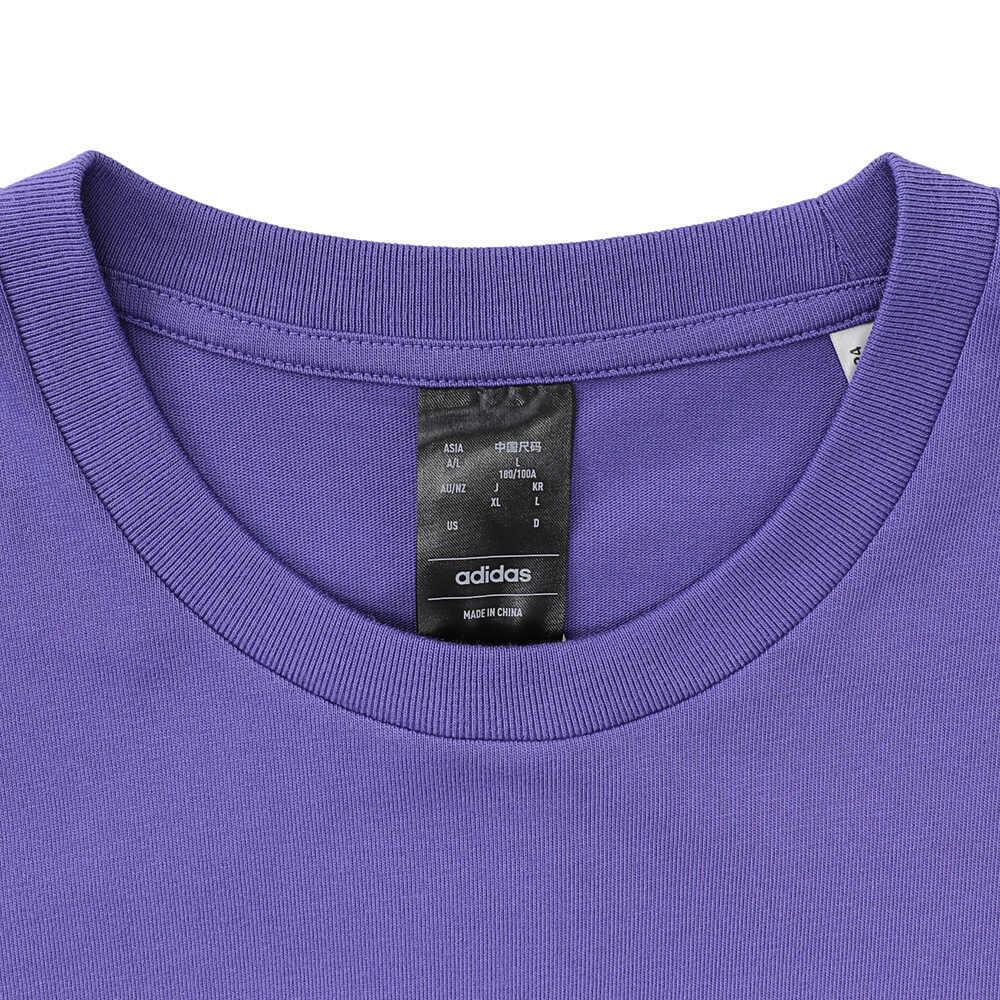 Adidas BB Photo Brand Logo Scenic Pattern Round Neck Comfortable Short Sleeve T-Shirt Men T-Shirts Purple JC6127