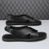 TUINANLE Leather Sandals, Breathable Men's Beach Shoes, Non Slip Soft Soled Cowhide Casual Sandals/slippers Women