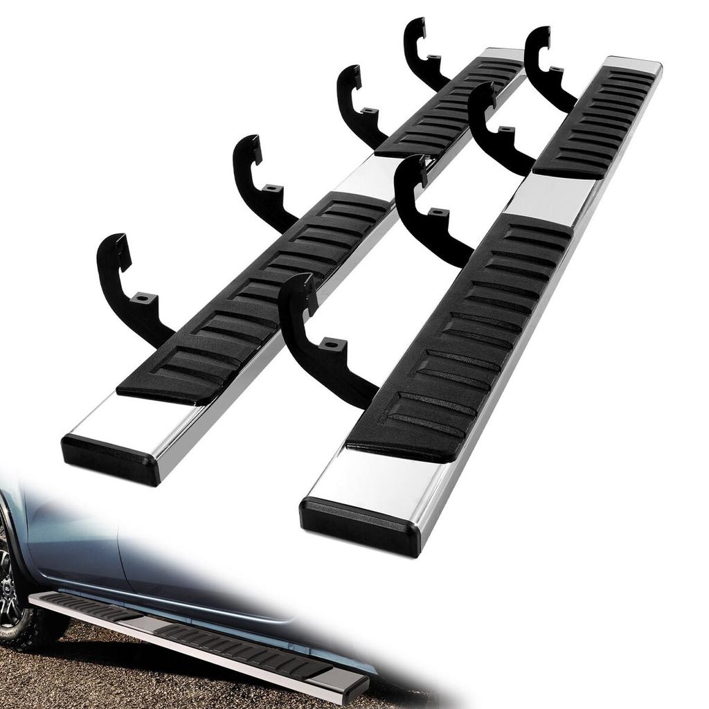 Running Boards, 6" Step Bars Compatible with 2019-2023 Chevy Silverado/GMC Sierra 1500/2020-2024 Silverado/Sierra 2500/3500HD Crew Cab, 201 Stainless