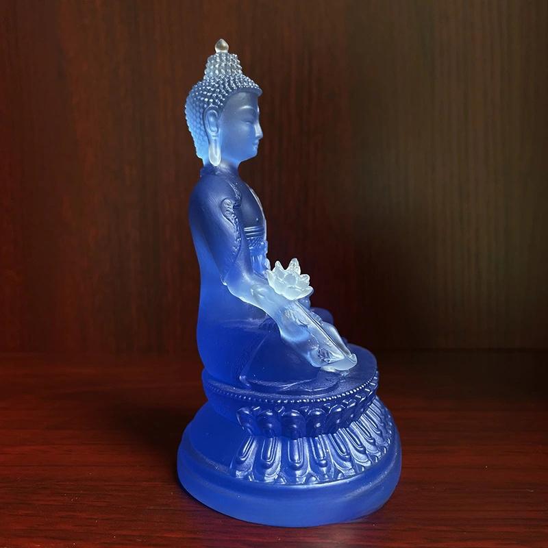 1Pc Resin Buddha Statue Ornament Symbolizing Good Luck Health Chinese Tantric Medicine Master Buddha Handicraft For Home Decor