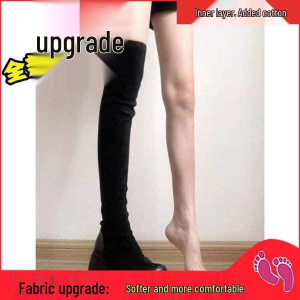 Women's New European & American Style Thick-Soled Elastic Over-the-Knee Slimming Knight Boots