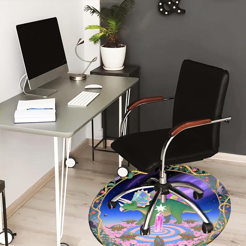 

1pc Carpet Chair Mats Fantasy Dinosaur Garden Perfect for Decorating Chairs, Polyester Carpet, for Living Room.YDT684 80cm by 80cm
