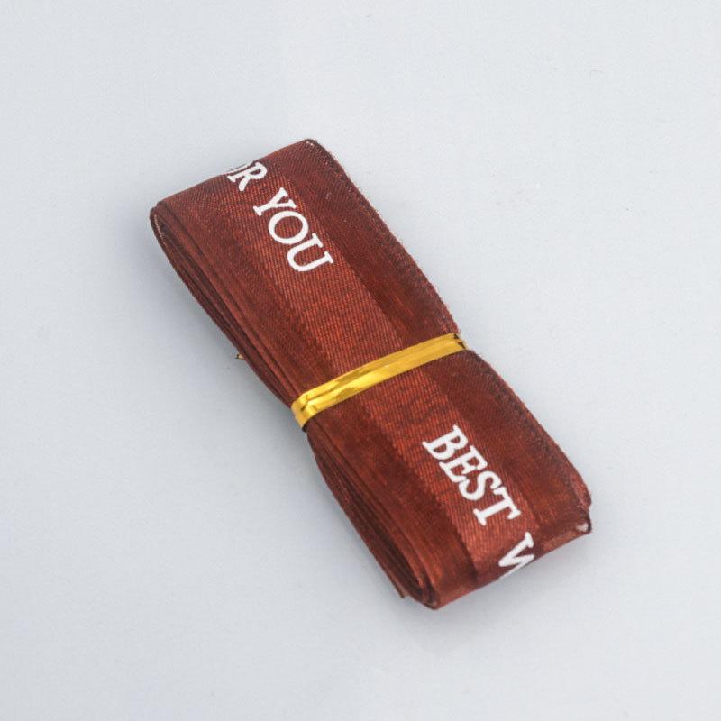 

Средняя атласная кромка пряжа шифон лента алфавит цветок упаковочная лента коробка для торта подарочная лента ответ прозрачная лента бант DIY цветок ручной работы 2.5cm*3m