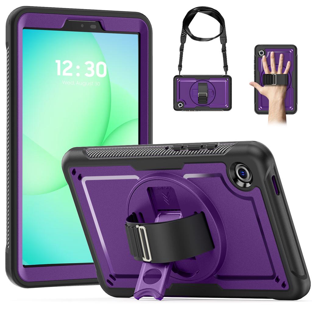 Hybrid Stand Case Universal for Samsung Tab A11 A9 2025 2023 8.7 Inch SM-X133 X135 X110 X115 X117 Rotating Cover Shoulder Strap