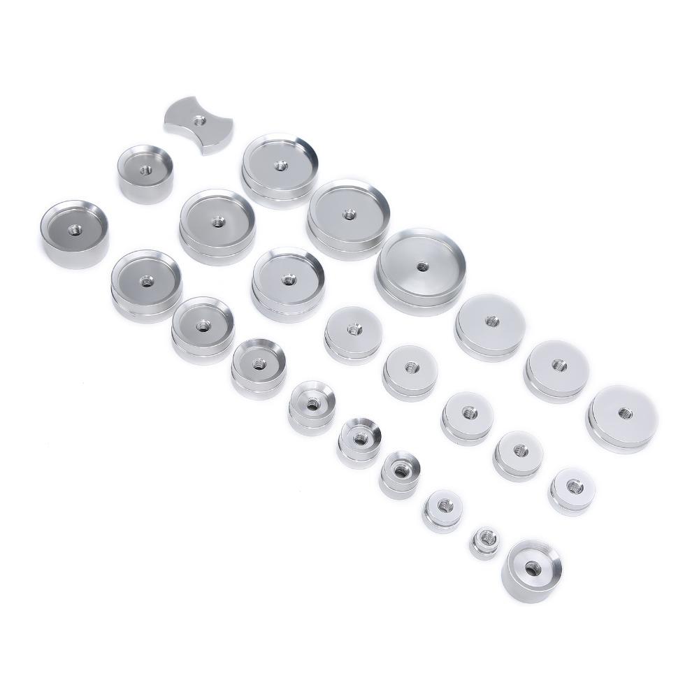 25Pcs Easy Use Aluminum Watch Case Press Bench Type Durable Press Clamp Multi Model Watch Tool Assembly