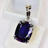Natural Purple Sapphire Pendant 26.30 ct Cushion 925 Sterling Silver September Birthday Birthstone