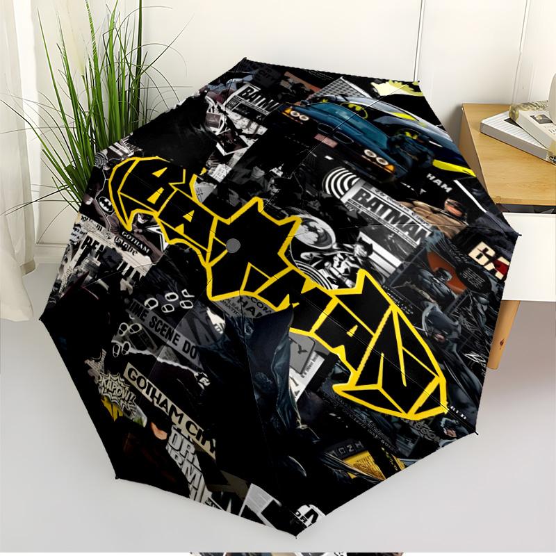 Superheroes Print Automatic Open Close Umbrella, Portable Foldable Umbrella, for Outdoor Commute Camping Trip, Ideal Birthday Gift