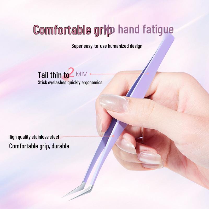 BQI Gold Precision Eyelash Tweezers Set for Beginner Technicians