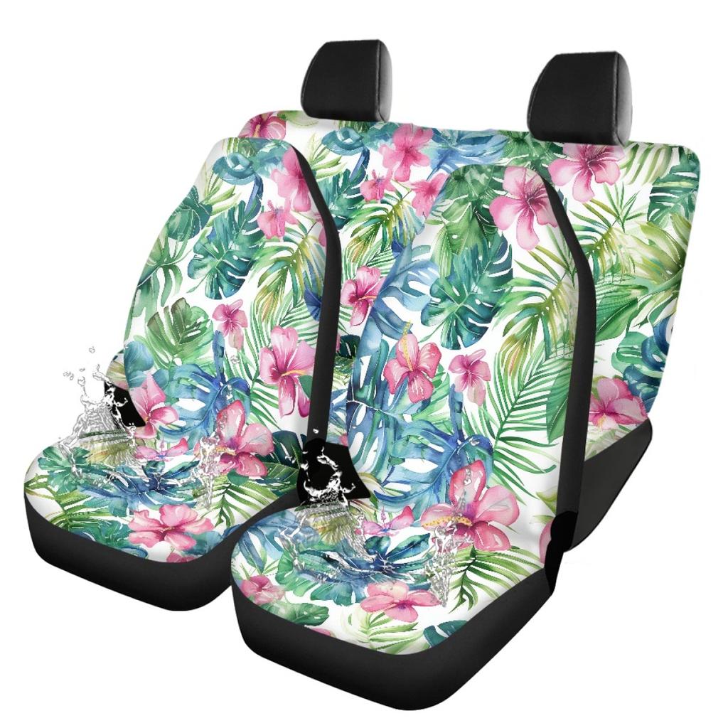 Waterproof Car Seat Covers with Abstract Digital Prints Airbag Compatible Front and Rear Seat Cushions Non-Slip Auto Seat Protectors Full Set