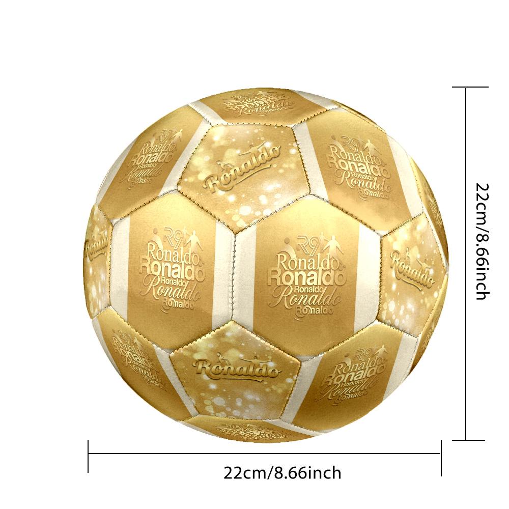 Ronaldo's Golden Ronaldo Legacy Soccer Ball Size 5 Football Machine Sewn Indoor/Outdoor Universal Football Surprise Collection Gift