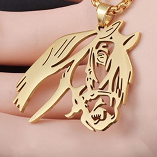 Horse Head Pendant Necklace Horse Silhouette Charm Necklace Women Men Zodiac Animal Necklace Jewelry Gift for Valentine's Day Birthday