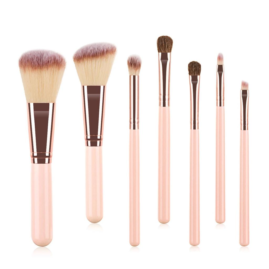 Sada 7 profesionálních štětců na make-up s bucket Blush Powder Oční stíny Eyebrow Foundation Brush Makeup Tool