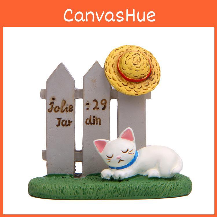 Fence Cat Creative And Hat Resin Ornaments Landscape And Decoration Desktop