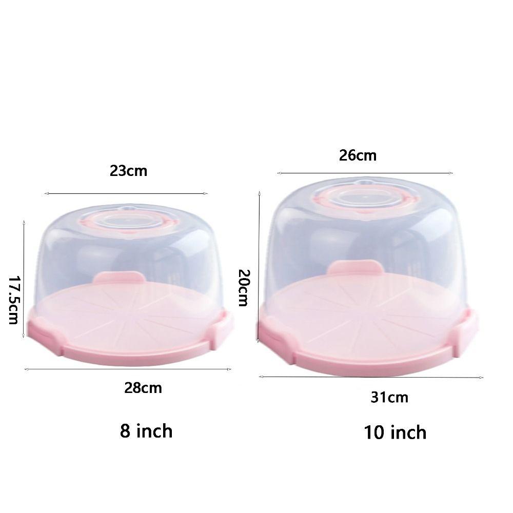 Round Cake Container 8/10 Inch Cake Case Food Storage Tray Plastic Cake Box Homemade Cake