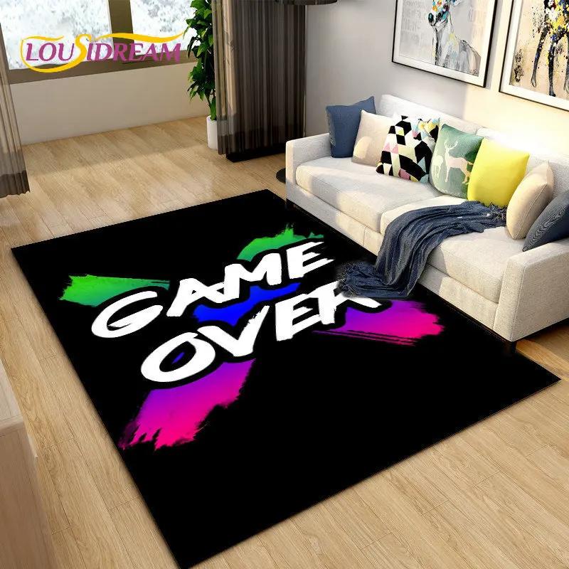 Cartoon Gamer Game Controller Area Rug Large,Carpets Rug for Living Bedroom Sofa Doormat Decoration,Kids Play Non-slip Floor Mat