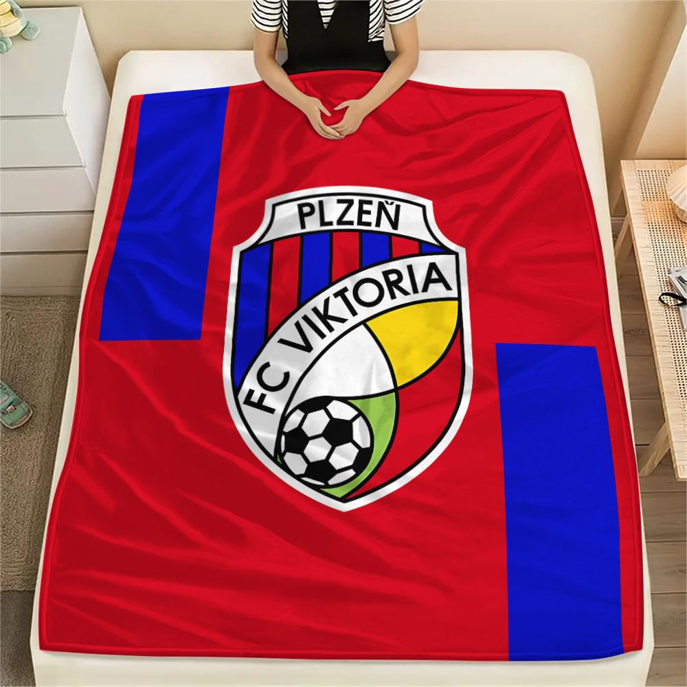 1pz Coperta in Flanella con Stampa FC Viktoria Plzen, Alta qualità per Tutte le Stagioni, Decorazione per la Casa, Calore e Comfort, Perfetta per Regali di Natale