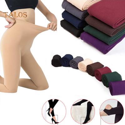 Kadın Sonbahar Düz Renk Esnek Polar Sıcak Kırpılmış Üzengi Külotlu Tayt