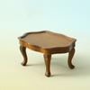 1/12 Miniature Vintage Coffee Table Wood Side Tea Table for Dollhouse Decoration and Displaying Small Food and Drinks
