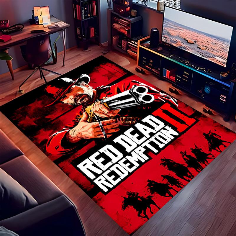 Red Dead Redemption1 Printed Absorbent Washable Carpet, Non-Slip Bathroom Mats, Kitchen Rugs, Yoga Mat,Living Room Entrance, Camping Picnic Rugs