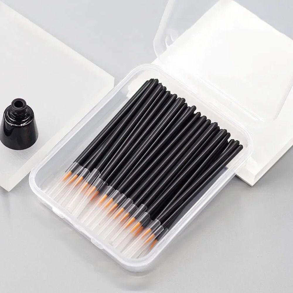 50/100Pcs Precision Lip Liner Contour Brush Micro Disposable Eyeliner Brush with Cap Women
